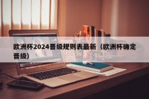 欧洲杯2024晋级规则表最新（欧洲杯确定晋级）